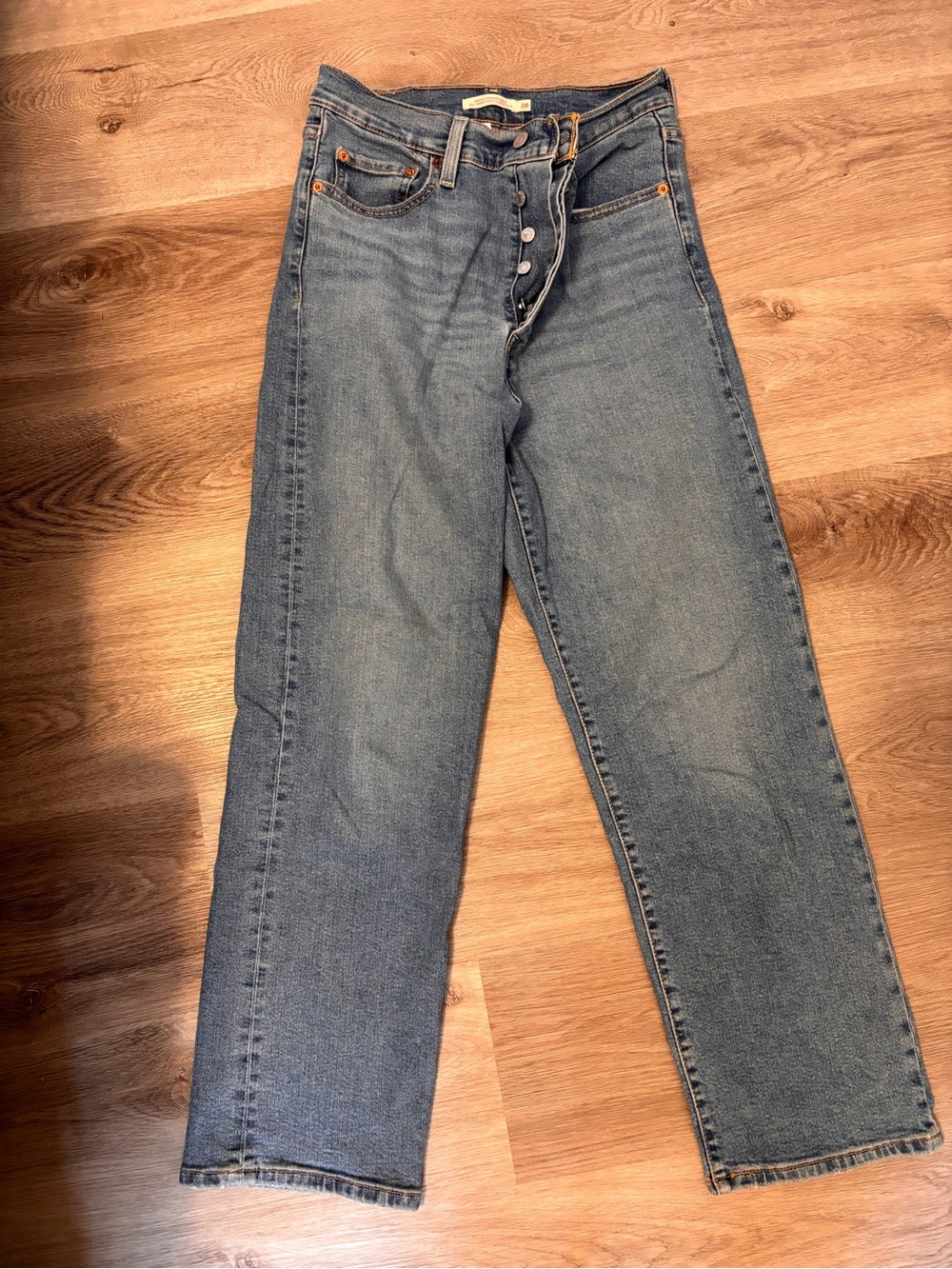 Levi's Women's Blue Straight-Leg Button-Fly Jeans